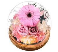 Gifts for Women, Flowers Gifts for Mum Wife Girlfriend, Real Stabilized Sunflower Glass Dome, Eternal Sunflower with LED Lights & Gift Box, Advanced Anniversary Birthday Gift for Wife Mom Grandma