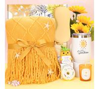Gifts for Women | Get Well Gifts | Sunflower Thinking of You, Self Care Gift for Sending Sunshine, Throw Blanket and Tumbler Gifts Set for Women