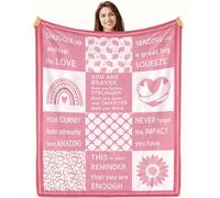 Gifts for Women: Get Well Soon & Thinking of You Present - Pink Healing Hug Blanket 130x150 cm for Her, Mom, Sister, Friend & Daughter for Xmas & Birthda