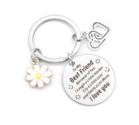 Gifts for Women Girls Inspirational Bestie Keychain Best Friend Bff Graduation Birthday Christmas Valentine's Day Galentine Anniversary Thanksgiving Holidays Going Away Friendship Best Friends Gifts