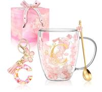 Gifts for Women Glass Coffee Mug Unique Birthday Gift for Women Her Ladies Espresso Tea Cups Personalised Gifts for Friends Mum Cute Double Walled Glass Mugs Christmas Xmas Valentines Day Mothers Day