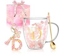 Gifts for Women Glass Coffee Mugs Unique Birthday Gift for Her Ladies Espresso Tea Cups Personalised Friendship Gifts Cute Double Walled Glass Mugs Xmas Christmas Stocking Fillers Presents for Women