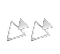 ✦ Gifts for Women ✦Lotus Fun S925 Sterling Silver Earrings Fashion Geometry Triangle Stud Earrings Natural Handmade Unique Jewellery Personalised Gifts, Sterling Silver, natural stone