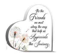 Gifts For Women Men It S The Friends We Meet Along The Way That Help Us Appreciate The Journey Acrylic Heart Shaped Plaque Desk Decorations Acrylic Heart Keepsake 4x4inch