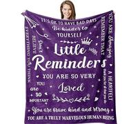 Gifts For Women/Men, Little Reminders Purple Gifts Blanket 60"X50", Mental Health Gifts, Inspirational Gifts For Women, Motivational/Encouragement Gifts For Women Men, Christmas Birthday Gifts