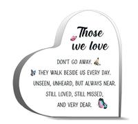 Gifts For Women Men Loss Of Child Sign Gift In Memory Of Husband Wife Acrylic Heart Keepsake Desk Decor Acrylic Heart Plaques Sign Office Art Decorations 4X4Inch