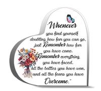Gifts For Women Men Whenever You Find Yourself Doubting How Far You Can Go Just Remember How Far You Have Come Remembe Acrylic Heart Keepsake Desk Decor Acrylic Heart Plaques Sign Office 4X4Inch