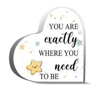 Gifts For Women Men You Are Exactly Where You Need To Be 2 Acrylic Heart Keepsake Desk Decor Acrylic Heart Plaques Sign Office Art Decorations 4X4Inch