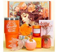 Gifts for Women, Mom, Wife, Girlfriend, Sister, Mothers Day, Birthday, Christmas, Valentine's Day Gifts-Lavender Spa Gift Basket Set(Orange)