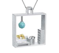 Gifts for women: Springlight S925 sterling silver necklace lazy cat at home pendant with necklace chain length 43 cm natural stone handmade jewellery birthday gift for women., Sterling Silver