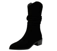 gifts for women under 10 pounds Ladies Ankle Boots Winter Waterproof Side Zipper Walking Boots Premium Low Heel Mid Boot Casual Non Slip Trekking Boot black school shoes