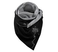 gifts for women under 10 pounds Womens Scarf Winter Women Cotton Print Horse Note Rose Star Warm Button Turban Scarf silk scarves for women uk Long Pashmina Shawls Santa red scarf