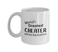 Gifts for Worlds Greatest Cheater Tea Mugs Luxury Tea Cup Cute Ceramic Drinkware for Home Latte Beverages 330Ml