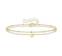 Gifts Heart Initial Bracelets 1 Gold-Plated Multilayer Initial Bracelets Heart Initial Bracelets Valentine's Day Gifts Initial Bracelets for Teenage Girls and Women Pedometer Bracelet Without, one