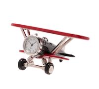 Gifts Miniature Clock Bi Plane Black & Red 60 x 110mm