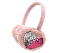 Gifts Treat Girls Ear Muffs Sequins Earmuffs Kids Winter Warm Ear Covers in Plush and Flip Sequin Design Pink Adjustable Earmuffs for Girls Cute Fluffy Ear Warmers, Heart Sequins, S