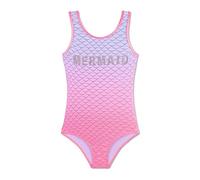 Gifts Treat Girls Swimsuit One Piece Swimwear Mermaid Swimming Costume Junior Kids Bathing Suit Pink Fade UV Protection Summer 11 Years, Pink, 11T