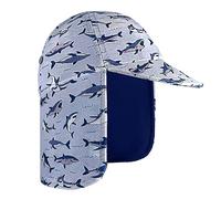 Gifts Treat Kids Legionnaires Hat, UPF 50+ Sun Protection Swim Cap Flap Hat in Shark Pattern for Kids, Quick Drying Boys Sun Hat with Neck Protection for Beach Seaside Pool, 6-8 Years