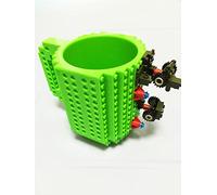 Gifts UK® DIY Creative Puzzle Building Brick Mug Build On Blocks Coffee Tea Cup Gift *UK Stock* (Green)