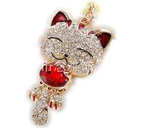 Gifts UK® Kitten Cat Ruby Animal Crystal Diamante Rhinestone Bag Charms Handbag Keyrings Pendant Key Chain