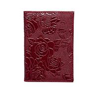 Gifts UK® Luxury Rose Flowers Patterned Coloured Floral PU Leather Passport Cover Travel ID Wallet Wine Red