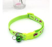 Gifts UK® Stars Pattern Cat Collar Adjustable Kitten Puppy Dog Pet Collar Bell Snap Buckle (Green)