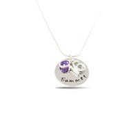GIFTS2THEDOOR 16th Birthday Necklace with Personalised Name Pendant | Birthstone Charm, Sterling Silver Necklace, Gift Box, for Daughter Sister Granddaughter Niece Friend