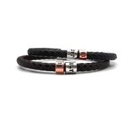 GIFTS2THEDOOR 18th Birthday Personalised Leather Bracelet - Handmade Gift for Boy or Girl - Custom Name and Age on Copper & Aluminium Rings - Real Leather, Gift Boxed, Made in Cornwall UK