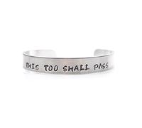 GIFTS2THEDOOR Hand Stamped This Too Shall Pass Bracelet/Bangle - Gift Boxed