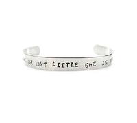 GIFTS2THEDOOR Hand Stamped Though She Be But Little She Is Fierce Bracelet/Bangle - Gift Boxed