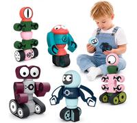 Gifts2U Magnetic Robot Toy for Kids, 35 Pcs STEM Educational Toys Set with Storage Box, Toddler DIY Creative Magnets Building Robots Toys for Age 2 3 4 5 6 Year Old and Gift Boys Girls (RoBot)