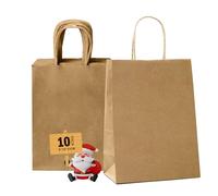 GIFTSAY 10pc Sturdy Kraft Brown Paper Bags with Handles, 15X8X21cm, Perfect for Wedding, Birthday, Groceries, Merchandise, DIY Crafts
