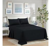 GiftsChoice 200 Threads single Fitted Bed Sheet - Supersoft 100% Egyptian Cotton Bed Sheet For Hotels - Black 200 Threads single Fitted Sheet, Size (90x190x26cm)