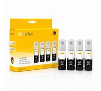 GiftsDot Compatible Epson EcoTank Refill Ink Bottles Multi Pack of 4 BK | 70m 002, 003, 004, 101, 102, 103, 104, 502, 504, 522 & 544 - High Yield Printer Ink (Black Set)