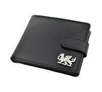 Giftsearch Genuine Black Leather Wallet with a Welsh Dragon Wales Emblem