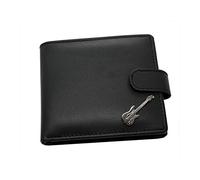 Giftsearch Genuine Black Leather Wallet with an Electric Guitar Pewter Emblem