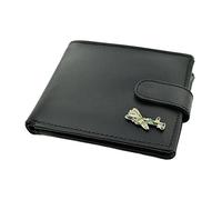 Giftsearch Genuine Mens Black Leather Wallet with a Lancaster Bomber War Plane Pilot Aeroplane Aircraft Emblem