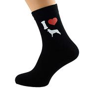 GIFTSEARCH I Love Border Collie Dog Design Black Mens Socks (X6N158)