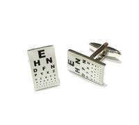 GIFTSEARCH Opticians Test Card Style Cufflinks (X2BOCR031)