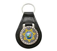 Giftshop UK California Highway Patrol Leather Key Fob