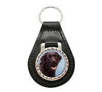 Giftshop UK Chocolate Labrador Retriever Leather Key Fob