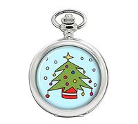 Giftshop UK Christmas Tree Full Hunter Pocket Watch