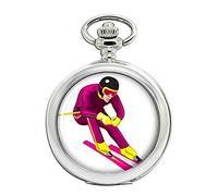 Giftshop UK Downhill Skier Full Hunter Pocket Watch