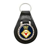 Giftshop UK HMS Alacrity, Royal Navy Leather Key Fob