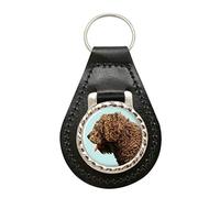 Giftshop UK Spanish Water Dog Leather Key Fob