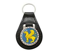 Giftshop UK Zoroastrian Guardian Lion Leather Key Fob