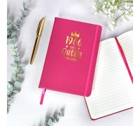 GiftsinaJiffy Personalised A5 Pink Notebook, 1966 This Queen Was Born, 60th Notebook for Women, 60th Birthday Gift for Mum, Grandma, Wife, Milestone Birthday Journal Keepsake Notepad Gift for Her