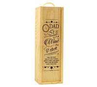 GiftsOnline4U Personalised Wooden Wine Box Gift Printed O Clock Vintage Rope Handle Lid