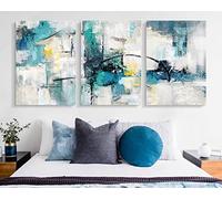 GIFTTWART Modern Abstract Wall Art - Teal Canvas Painting for Living Room, Bedroom, Dining Room, Office, Kitchen, Large 60x28 inch