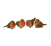Giftware Set of 4 Multicolored Mini Baby Robins - Ideal for Christmas Decoration